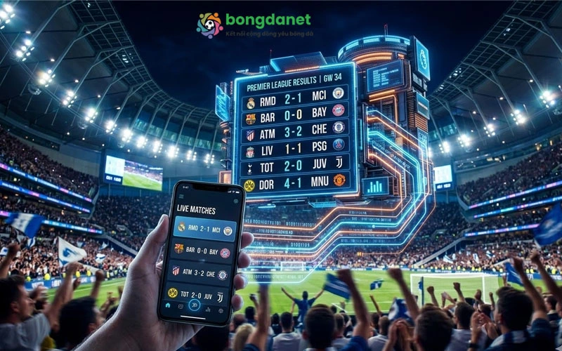 Cập nhật kết quả bóng đá hôm nay siêu tốc ngay sau trận đấu tại BongdaNET